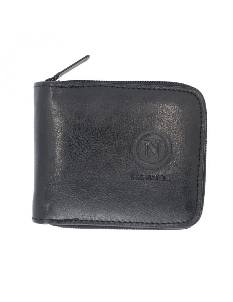 LEATHER BLACK WALLET LOGO SSC NAPOLI