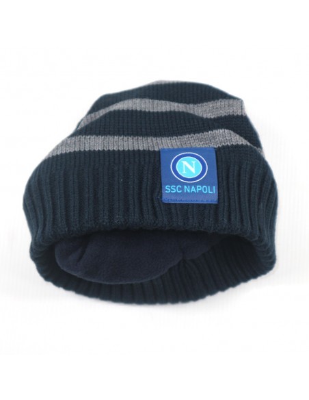 SSC NAPOLI BLUE WOOL WITH GREY STRIPES HAT