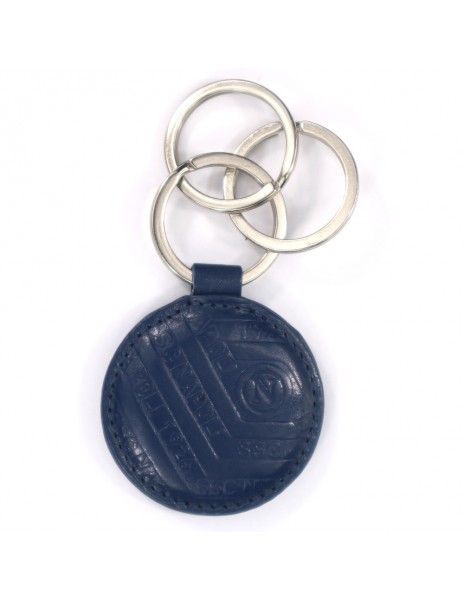 KEYCHAIN ROUND THREE RINGS IN SSC NAPOLI LEATHER