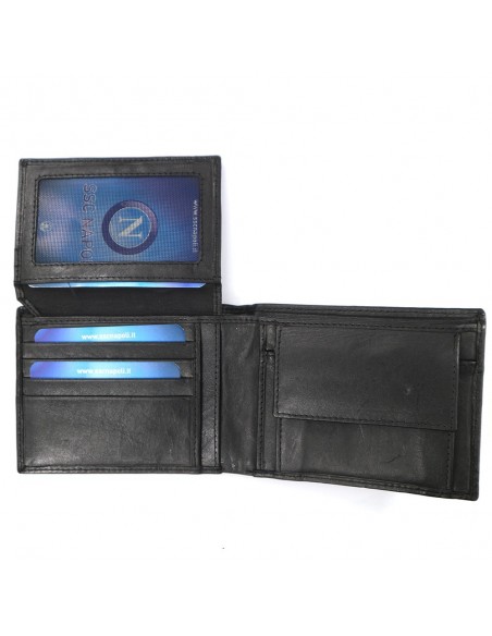 LEATHER BLACK WALLET SSC NAPOLI