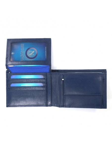 LEATHER BLUE CASUAL WALLET SSC NAPOLI