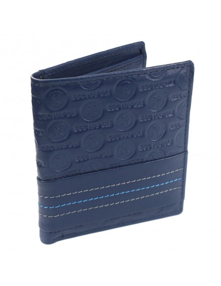 LEATHER BLUE POCKET WALLET SSC NAPOLI