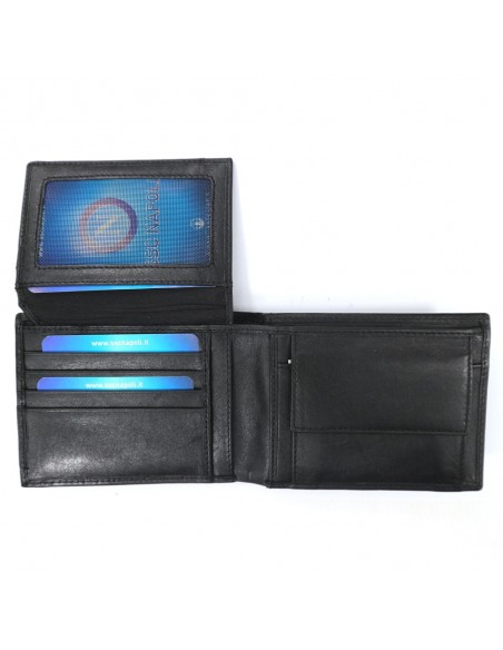 LEATHER BLACK WALLET SSC NAPOLI