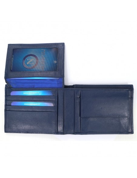 LEATHER BLUE WALLET SSC NAPOLI