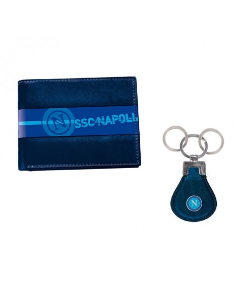 BLUE WALLETS AND KEY RING SSC NAPOLI