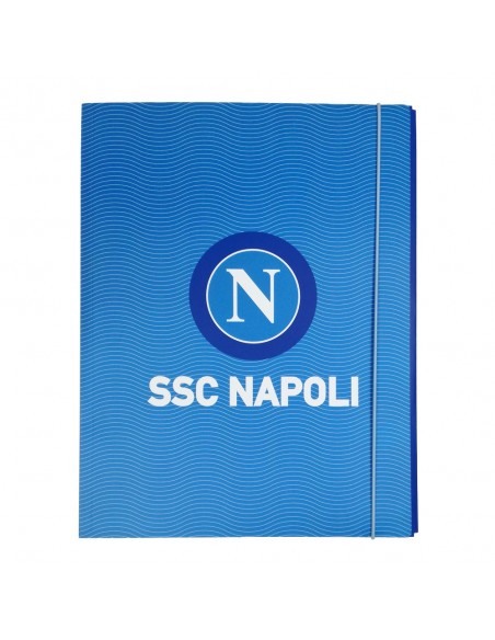 SSC NAPOLI LOGO 3-flap folder with elastic strap