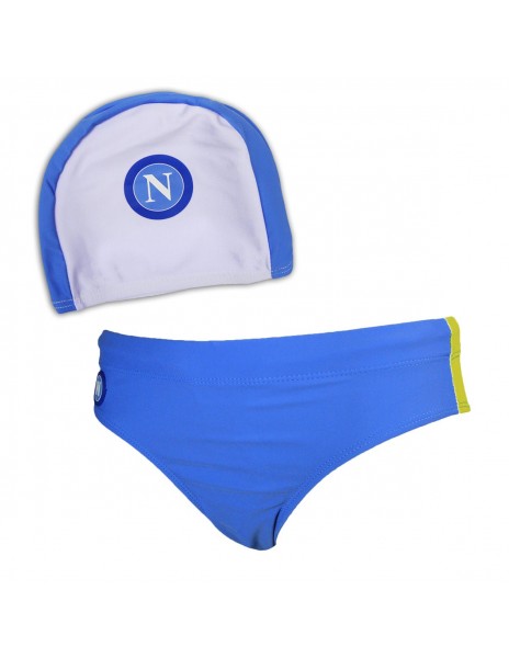 COSTUME AZZURRO  / GIALLO E CUFFIA MARE SSC NAPOLI N90180 BAMBINO