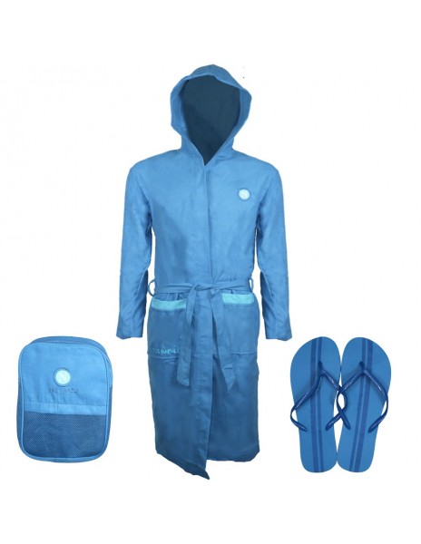 BLUE BATHROBE WITH BACKPACK AND FLIP SSC NAPLES