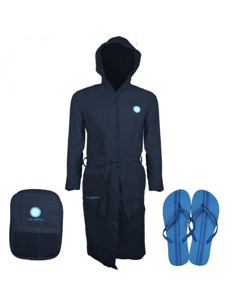 DARK BLUE BATHROBE WITH BACKPACK AND FLIP SSC NAPLES