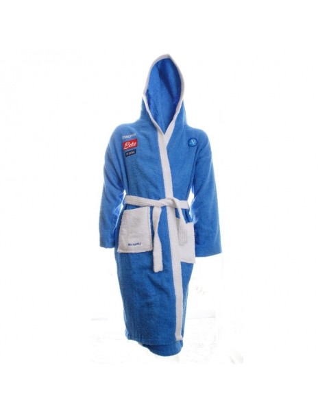 SSC NAPOLI LIGHT BLUE WHITE SPONGE BATHROBE