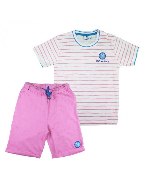 COMPLETINO ROSA A RIGHE BAMBINA SSC NAPOLI