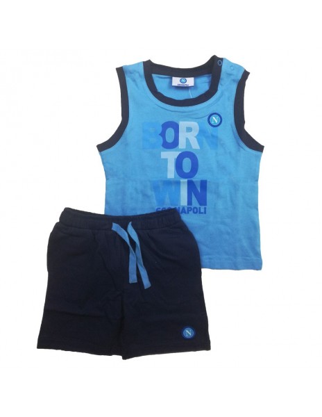 COMPLETO AZZURRO CANOTTA E PANTALONCINI INFANT SSC NAPOLI