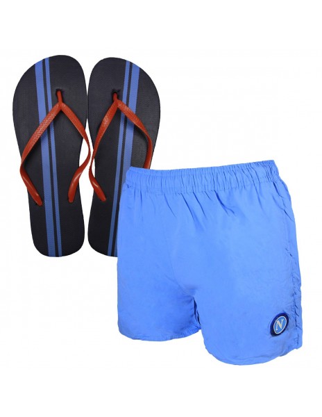 COMPLETO MARE COSTUME  E INFRADITO SSC NAPOLI BAMBINO N90179 AZZURRO