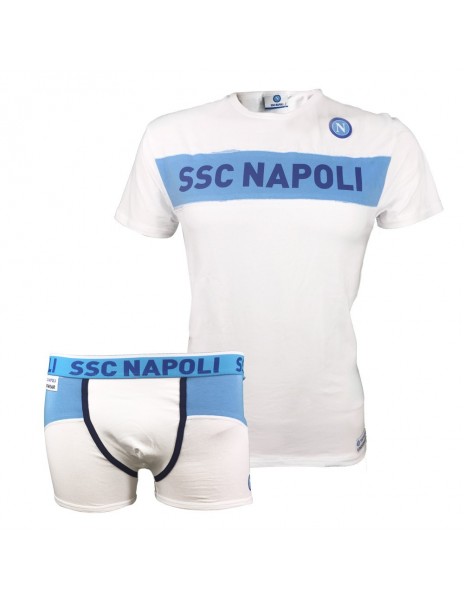 SSC NAPOLI WHITE T- SHIRT AND BOXER SET