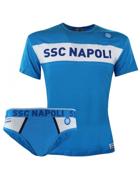 SSC NAPOLI LIGHT BLUE T-SHIRT AND BRIEF SET