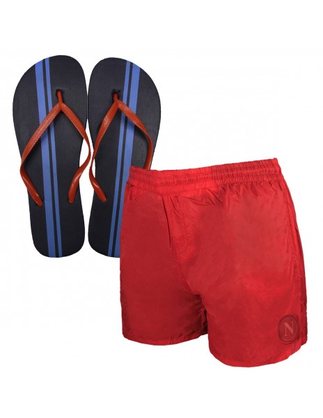 RED  KID COSTUME  AND FLIP FLOPS SET SSC NAPOLI N90175