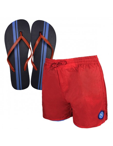 RED KID COSTUME  AND FLIP FLOPS SET SSC NAPOLI N90176