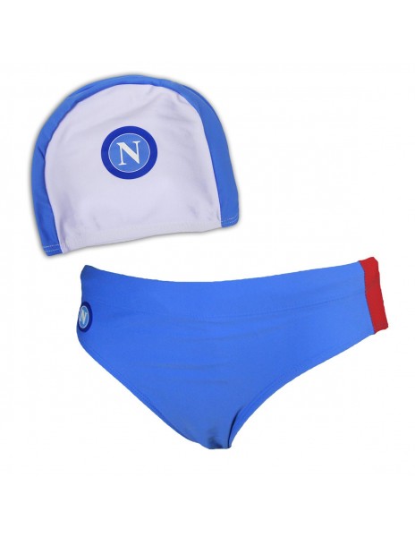 COSTUME LIGHT BLUE / RED  AND HEADSET SSC NAPOLI N90180 KID
