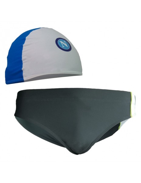 SSC NAPOLI GREY SPEEDO AND CAP KID