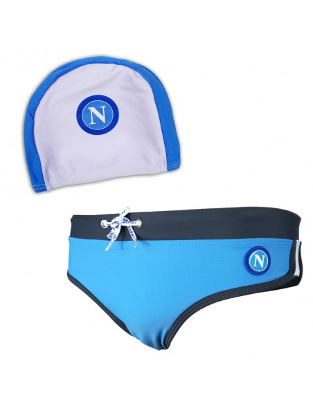 COSTUME SLIP BAMBINO BLU E CUFFIA SSC NAPOLI