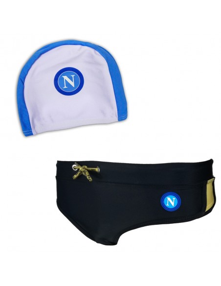 COSTUME SLIP NERO E CUFFIA