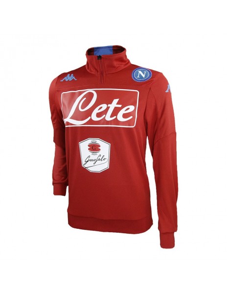 SSC NAPOLI RED HALF ZIP TRAINING KAPPA SWEATSHIRT