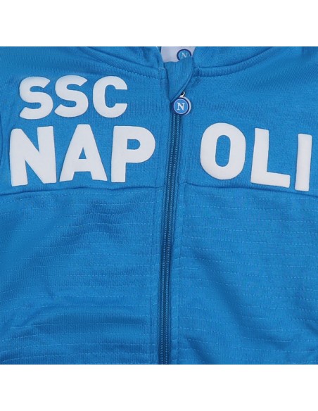 FELPA CON CAPPUCCIO FULL ZIP AZZURRA NEONATO SSC NAPOLI