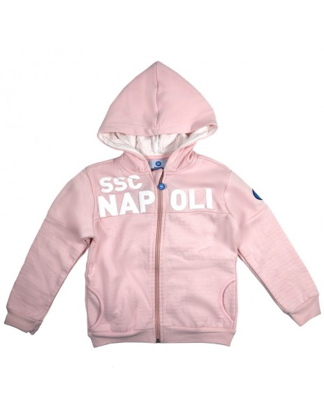 FELPA CON CAPPUCCIO FULL ZIP ROSA NEONATO SSC NAPOLI