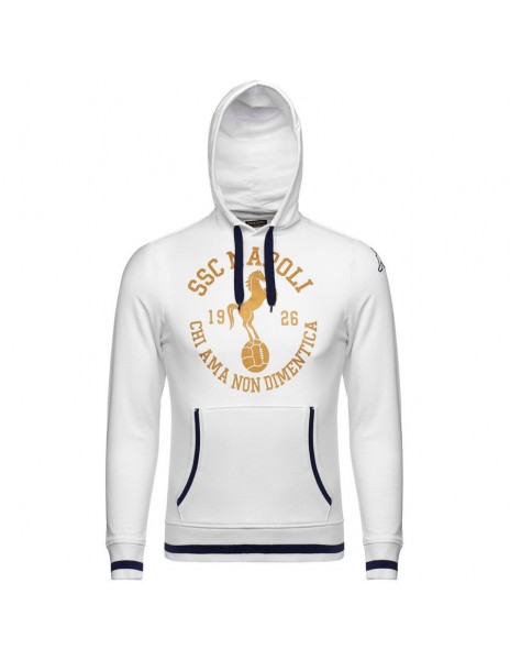 SSC NAPOLI WHITE AND GOLD HOODED SWEATSHIRT