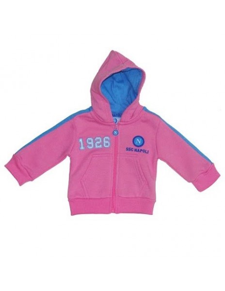 INFANT SWEATSHIRT WITH ZIP AND HOOD PINK