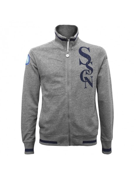 FELPA FULL ZIP GRIGIA KAPPA SSC NAPOLI