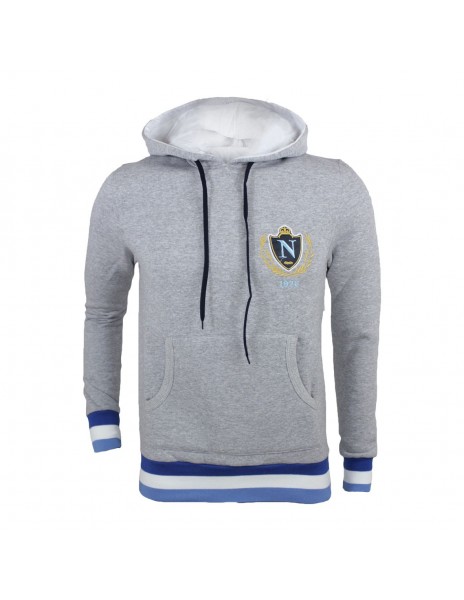 SSC NAPOLI GREY HOODED SWEATSHIRT