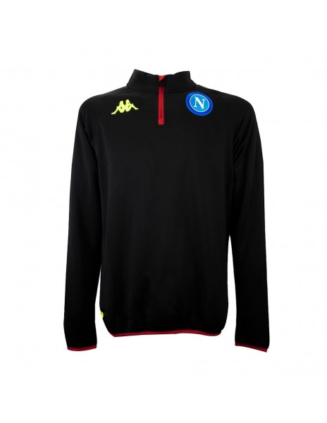 FELPA NAPOLI ALLENAMENTO MEZZA ZIP TEAM NERA