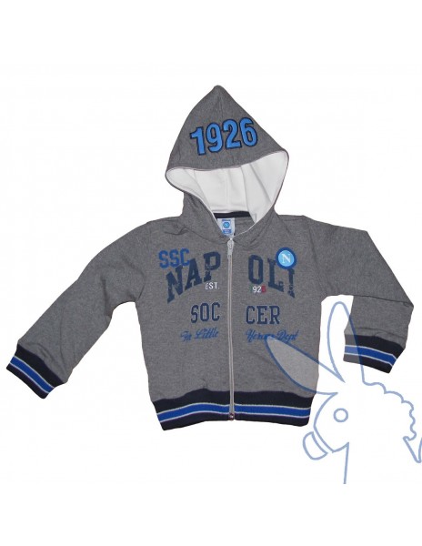 FELPA NEONATO CON ZIP E CAPPUCCIO GRIGIA