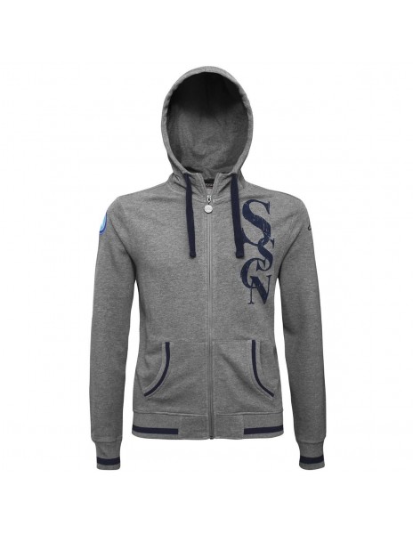 KAPPA FULL ZIP GREY HOODED SWEATSHIRT KID