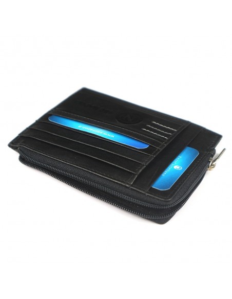 LEATHER BLACK WALLET LOGO SSC NAPOLI