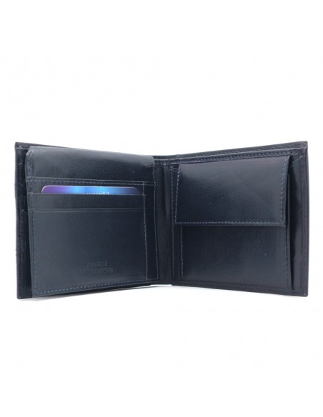 LEATHER BLUE/BLACK WALLET SSC NAPOLI