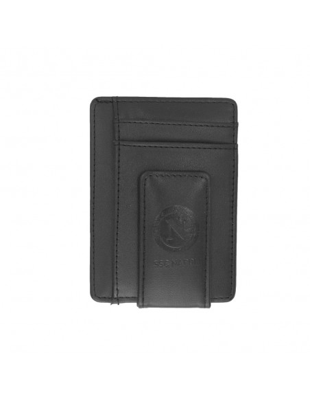 SSC NAPLES BLACK LEATHER CARD HOLDER