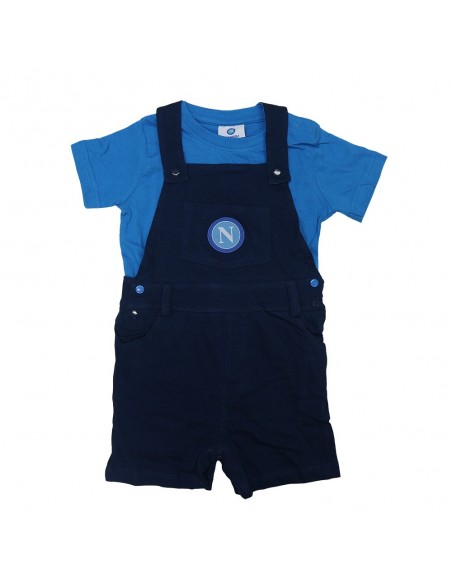 SALOPETTE CON T-SHIRT BLU NEONATO SSC NAPOLI