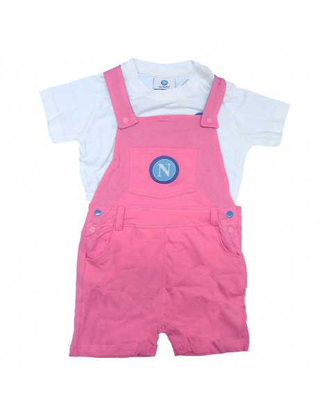 SALOPETTE CON T-SHIRT ROSA NEONATA SSC NAPOLI