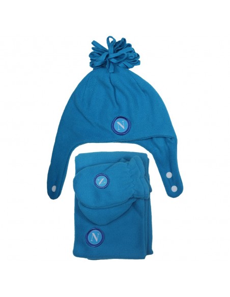 CAP, SCARF AND SHOES SET LIGHT BLUE PILE SSC NAPOLI