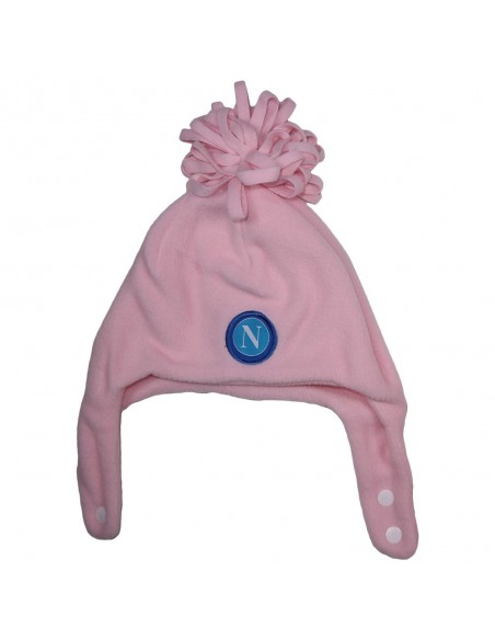 SET CAPPELLINO SCIARPA GUANTI PILE ROSA SSC NAPOLI