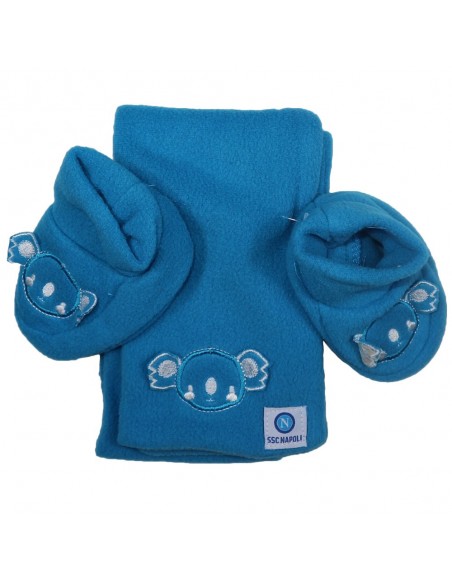 SET CAPPELLINO SCIARPA SCARPINE AZZURRO SSC NAPOLI