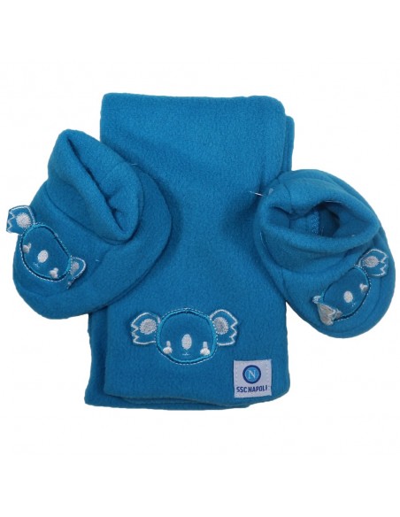 SET CAPPELLINO SCIARPA SCARPINE AZZURRO SSC NAPOLI