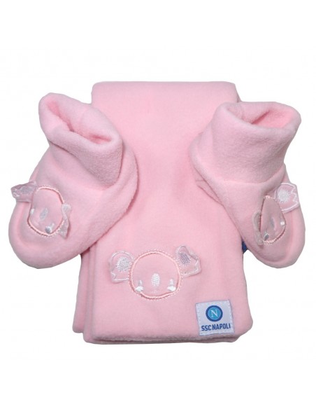 SET CAPPELLINO SCIARPA SCARPINE ROSA SSC NAPOLI