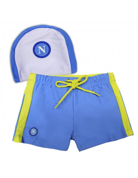 SET COSTUME E CUFFIA MARE INFANT SSC NAPOLI AZZURRO / GIALLO N90161