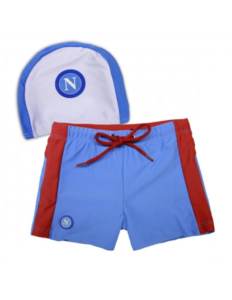 SET  BLUE / RED COSTUME SSC NAPOLI AND  HEADSET SEA INFANT N 90161