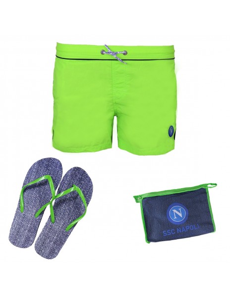 SET COSTUME E INFRADITO SSC NAPOLI BAMBINO 175D VERDE FLUO