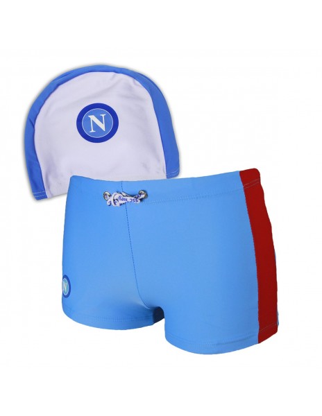 RED LYCRA COSTUME AND SEA HEADSET SSC NAPOLI N90182 KIDS