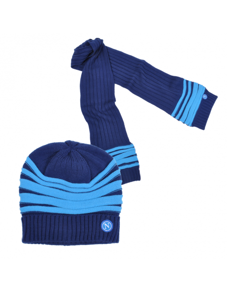 SET WOOL HAT AND SCARF STRIPED 12076